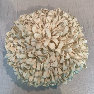 Handmade antique silk ribbon pillow